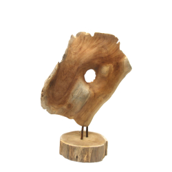 Kwiat Rzeźba z drewna Teak dekoracja ozdoba 45cm